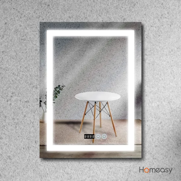 Espejo Rectangular LED Inteligente de 50x70 cm Marco Gris - Image 2