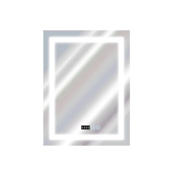Espejo Rectangular LED Inteligente de 50x70 cm Marco Gris