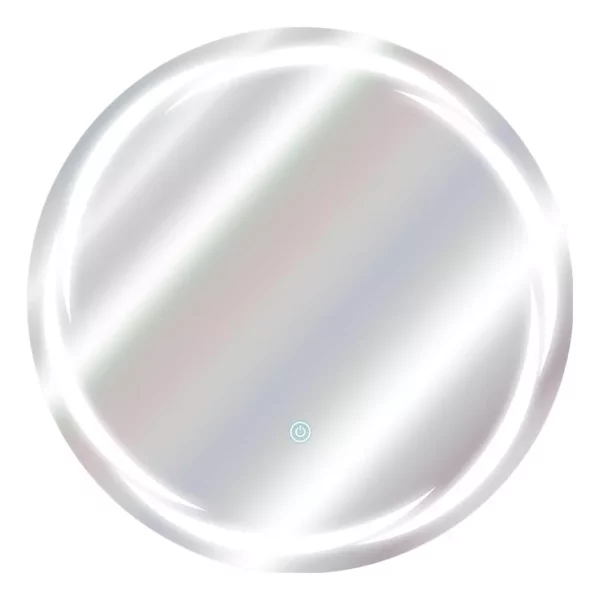 Espejo Redondo Con Luz Led De 60 Cm Marco Plateado