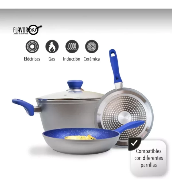 Bateria De Cocina Antiadherente Zafiro | Flavor Pan - Image 3