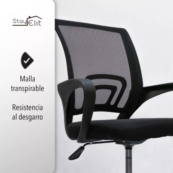 Silla Ejecutiva Stay Elit Oficina Ergonómica Escritorio Reclinable Negro tapizado de malla transpirable - Image 5