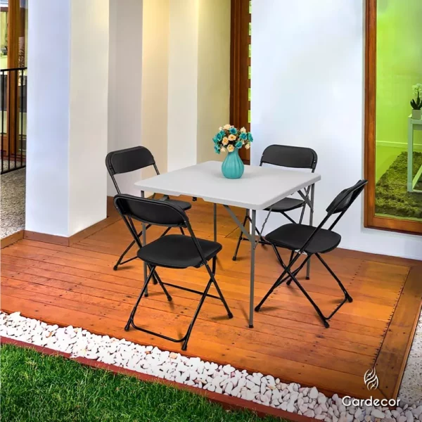Set De 10 Sillas Plegables Para Eventos Color Negro Gardecor Liso - Image 8