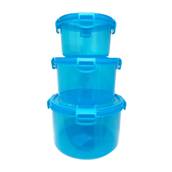 Set de 3 Recipientes Herméticos Color Azul